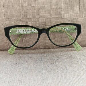 Lafont Women Glasses Frame ISSY & LA Black/ Green Tone Eyewear Made in France